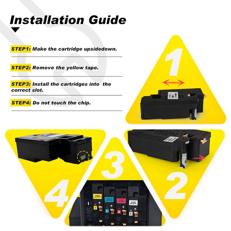v4ink Compatible Toner Replacement for Dell 1250 810WH (2-Pack Black) Toner Cartridge High Yield for Dell 1250c Dell C1760nw 1350cnw 1355cn 1355cnw C1765nf C1765nfw Printer - Image 3